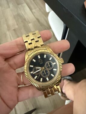 G by guess gold Wristwatch with Black Dial